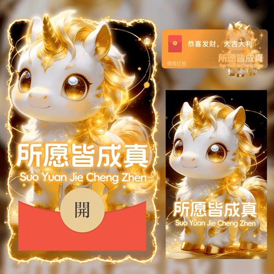 所愿皆成真/2026年马年新年快乐/LM红包封面皮肤