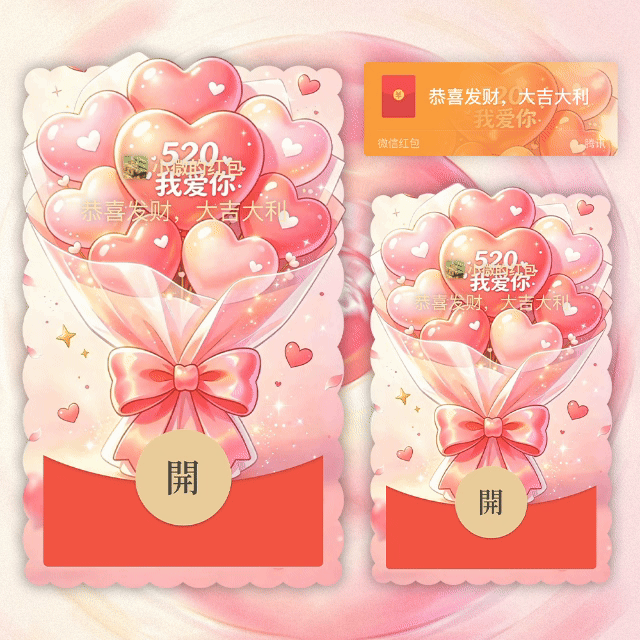 520快乐/情人节快乐/我爱你/yhai红包封面皮肤