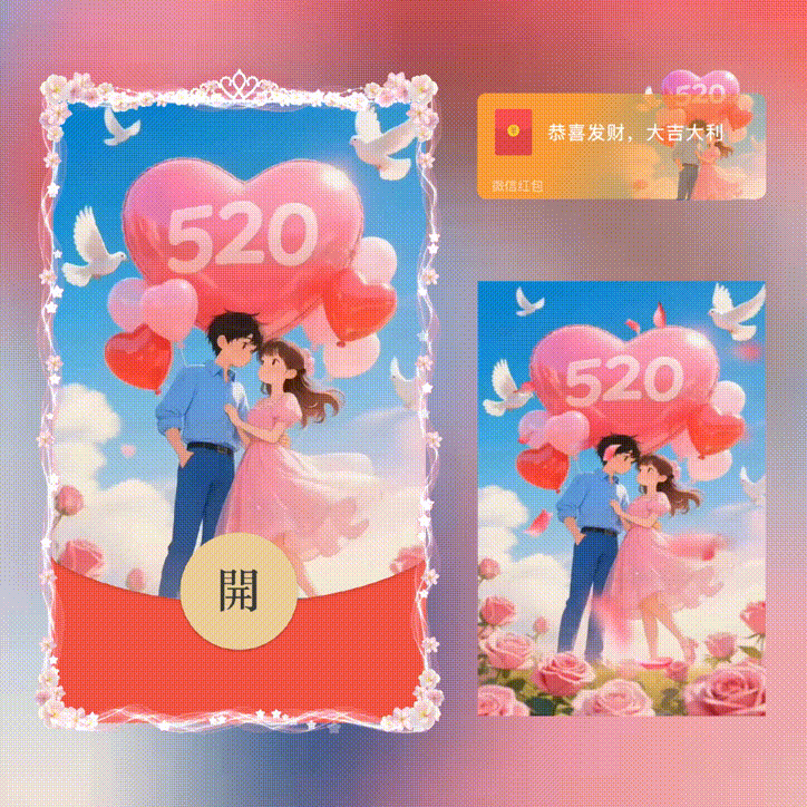 520我爱你/新版动态/xn红包封面皮肤
