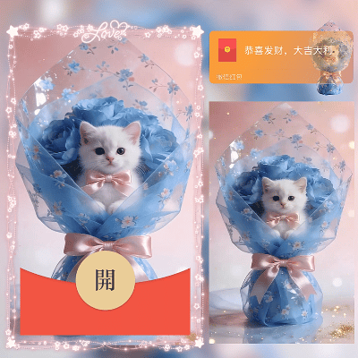 爱情手捧喵/我的眼里只有你/情人节快乐/ln红包封面皮肤