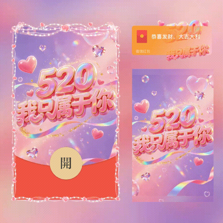 520我只属于你/新版动态/xn红包封面皮肤