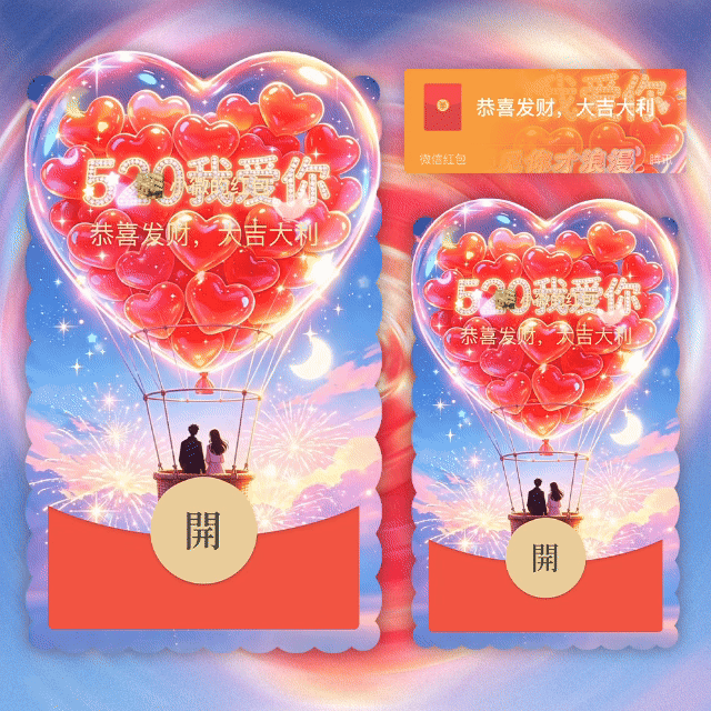 520我爱你/遇见你才浪漫/表白/yhai红包封面皮肤