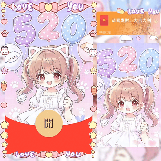 520表白气球 女款 /bz红包封面皮肤