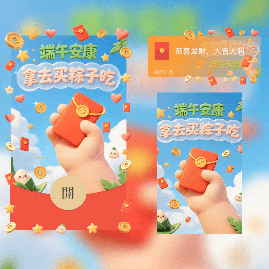 端午安康/拿去买粽子吃/新版动态tt红包封面皮肤