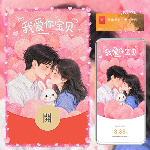 我爱你宝贝//爱情情侣/动态音乐/qiqi红包封面皮肤