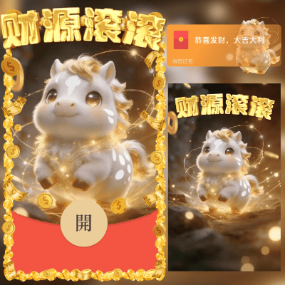 财源滚滚/2026新年马年暴富/新版动态/ln红包封面皮肤