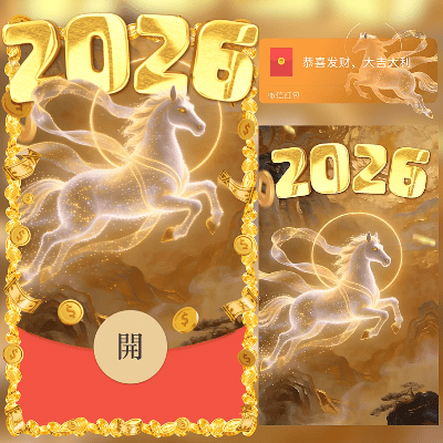 2026马年大吉/新年快乐/马年暴富发财/ln红包封面皮肤