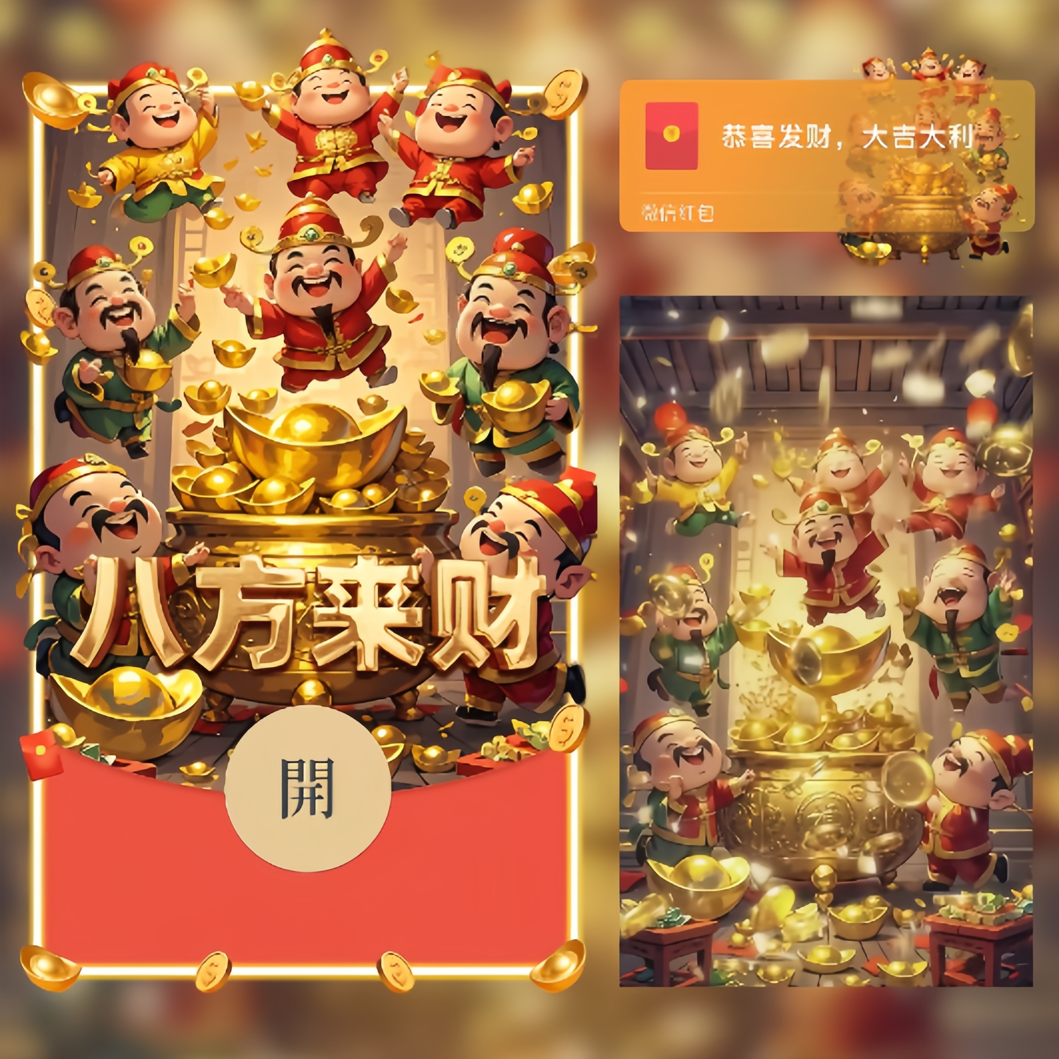 八方来财/2026新年马年暴富/ln红包封面皮肤