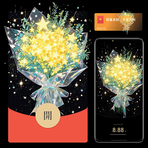 满天星花束/动态音乐/qiqi红包封面皮肤
