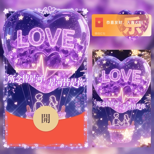 【乐】/所念皆星河/情人节套图/LM红包封面皮肤