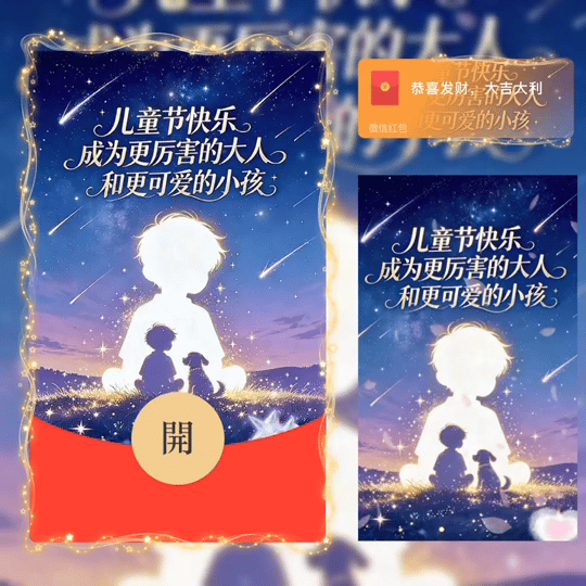儿童节快乐 男款 /bz红包封面皮肤