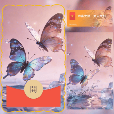 双碟双飞/爱情/ln红包封面皮肤