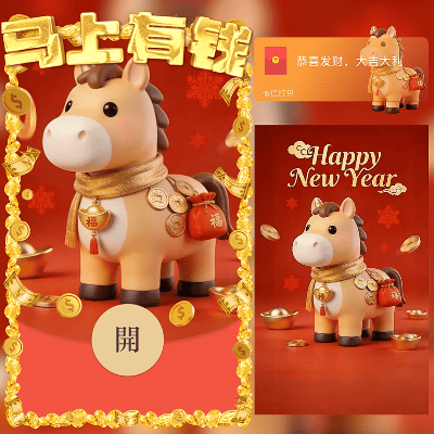 马上有钱/2026新年马年暴富/新版动态/ln红包封面皮肤