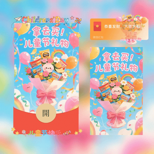 棒棒糖花束/拿去买儿童节礼物/新版动态tt红包封面皮肤