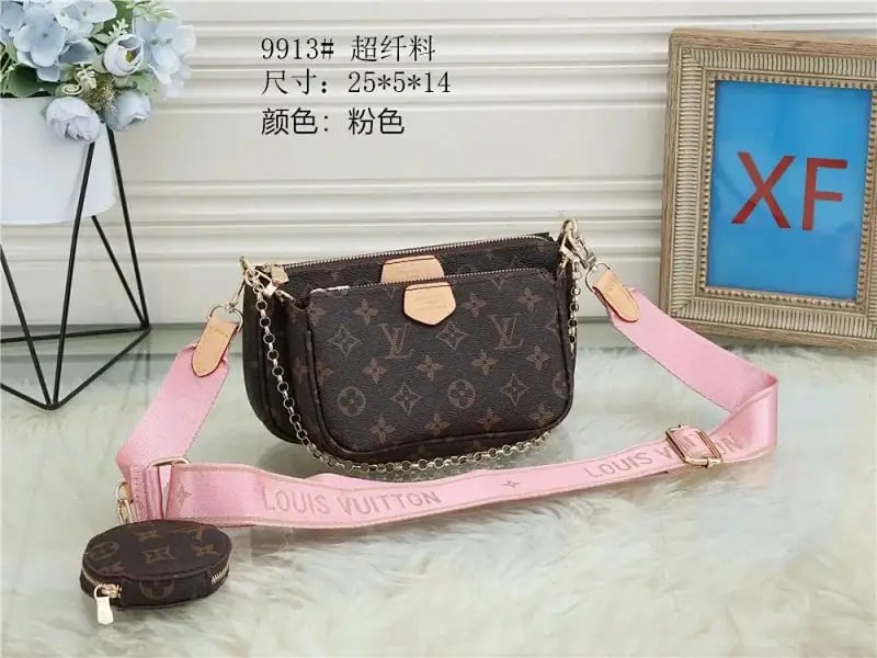 LV – Pink Shoulder Bag with a Floral Pattern SKU image