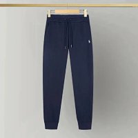 Navy blue pants with a white label