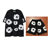 Short-sleeve suit in black