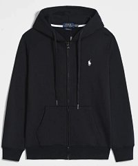Black hoodie with a white label