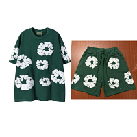 Short-sleeve set in green