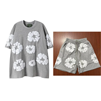 Short-sleeved suit light gray