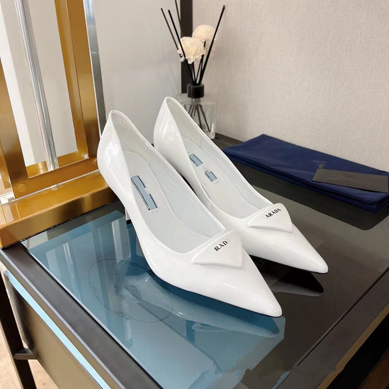 Prada High Heels Pointed-Toe Slingback Pumps — 5(Top quality)