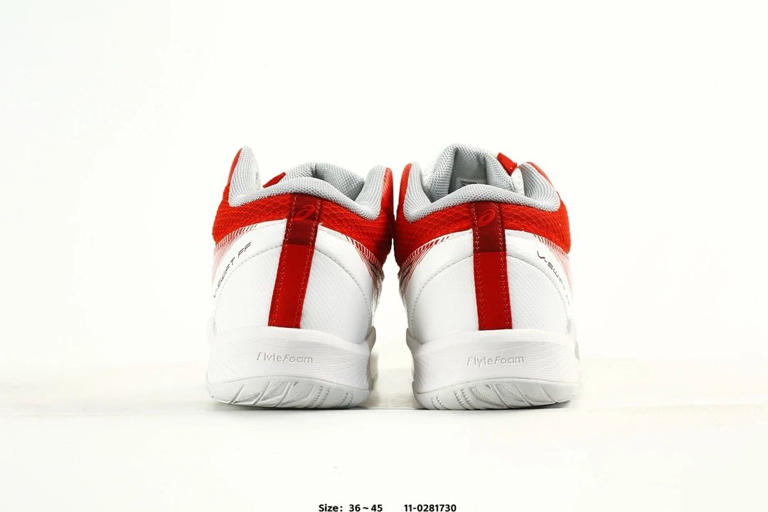 Asics V-SWIFT FF MT 4 Volleyball Shoes White Red - Gallery Image 7 - Detailed View