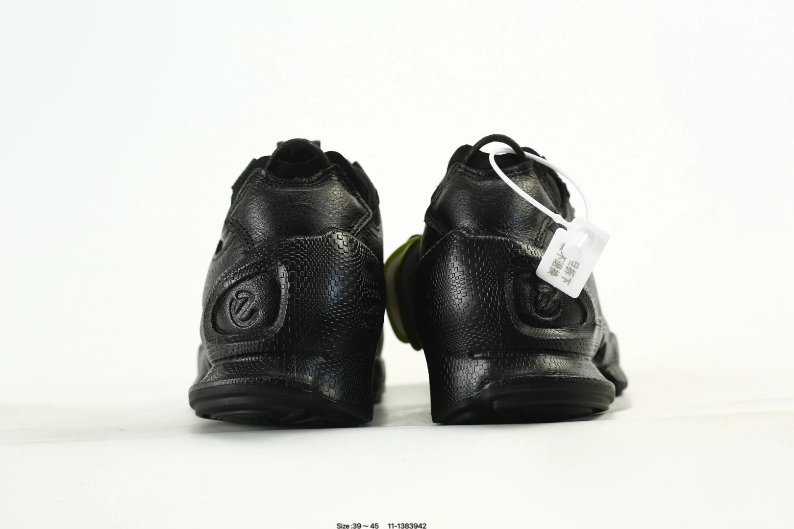ECCO Leather Casual Sneakers Black - Gallery Image 8 - Detailed View