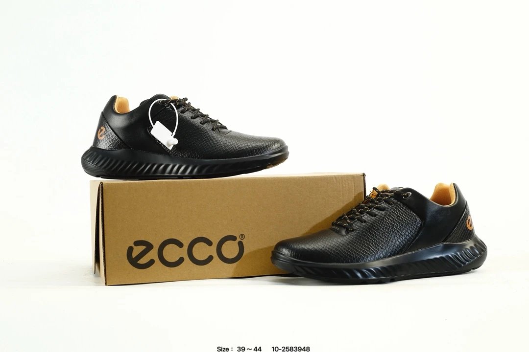 ECCO Leather Sneakers Black - Gallery Image 8 - Detailed View