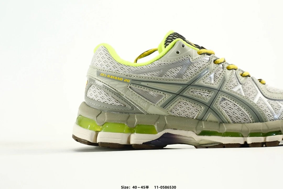 Asics Gel-Kayano 20 Running Shoes Grey Lime - Gallery Image 2 - Detailed View