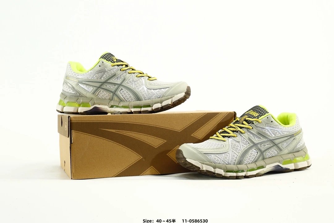 Asics Gel-Kayano 20 Running Shoes Grey Lime - Gallery Image 9 - Detailed View
