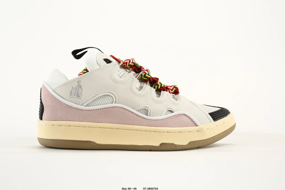 Unisex Chunky Leather Suede Curb Sneakers Dusty Rose - Gallery Image 6 - Detailed View