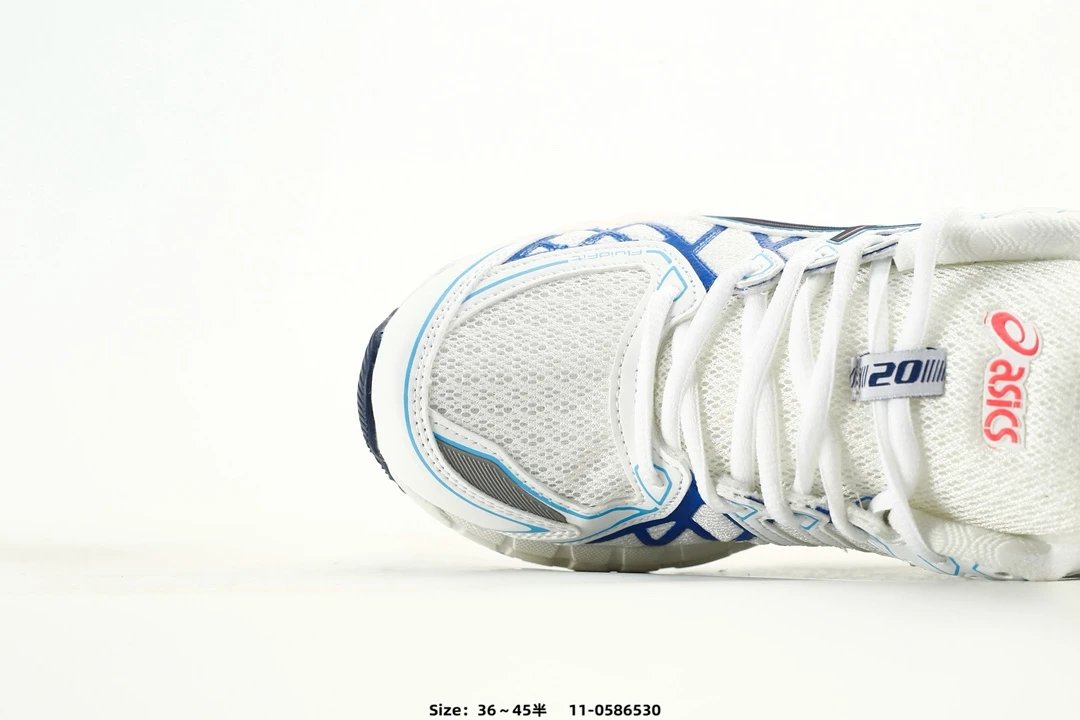 Asics Gel-Kayano 20 White Blue Running Shoes - Gallery Image 5 - Detailed View