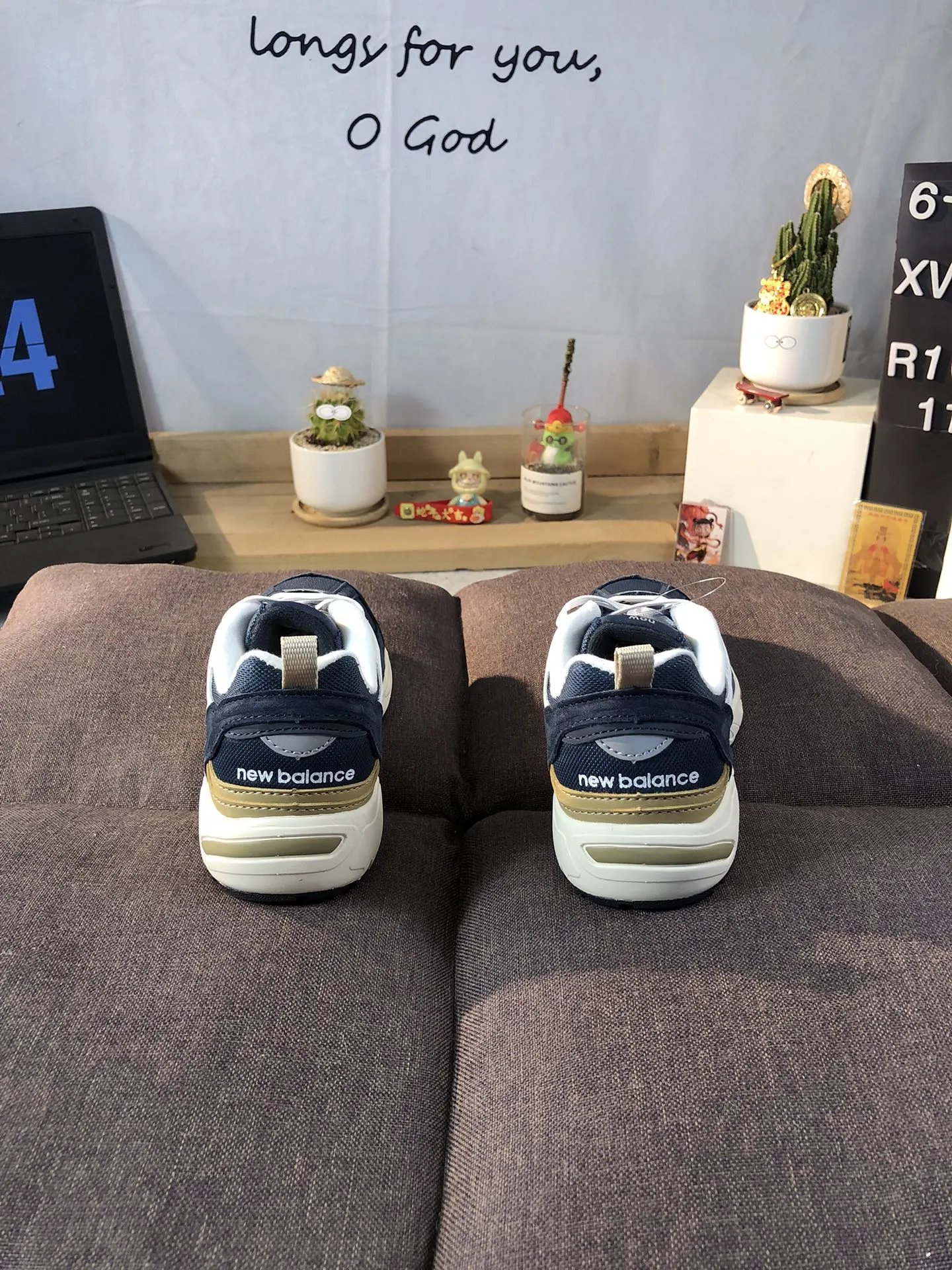Kids Suede Mesh Athletic Sneakers Navy Blazer - Gallery Image 4 - Detailed View