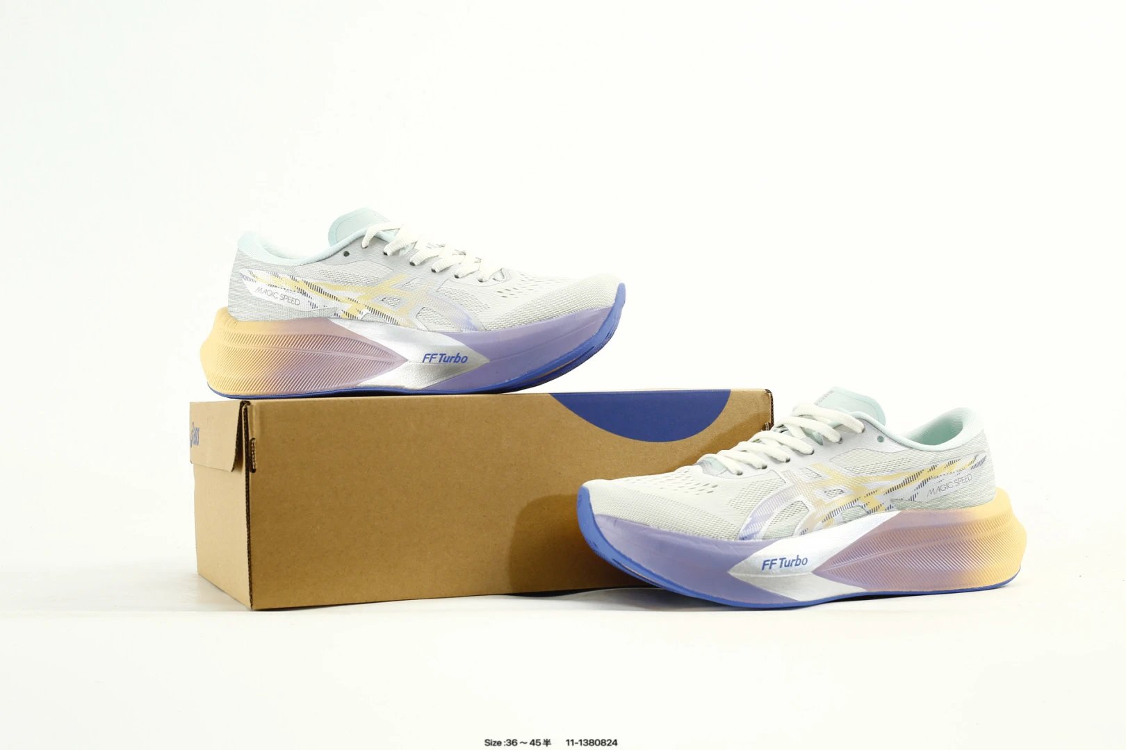 Magic Speed 4 Mesh Running Shoes with Gradient Sole Ivory - Gallery Image 9 - Detailed View