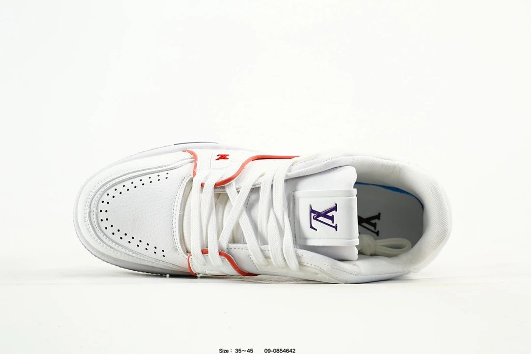 Luxury Leather Low Top Trainer Sneakers White - Gallery Image 4 - Detailed View