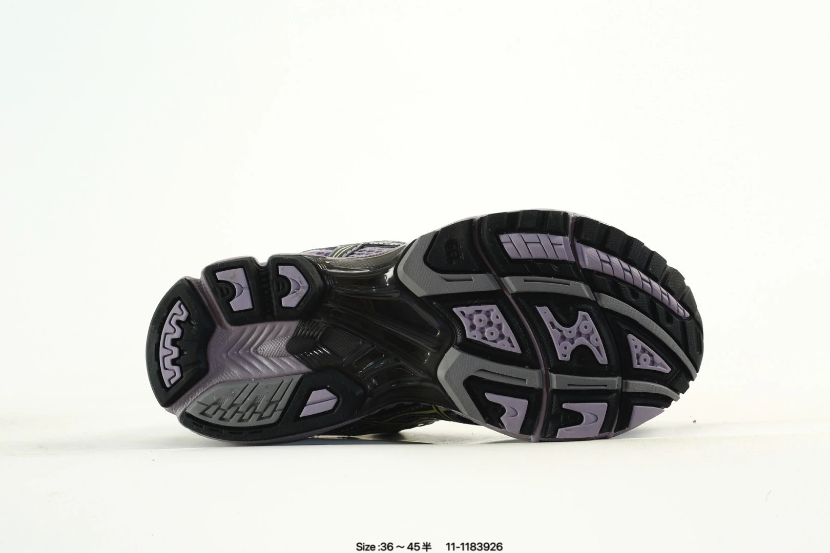 Retro Mesh Cushion Running Sneakers in Olive Purple - Gallery Image 6 - Detailed View