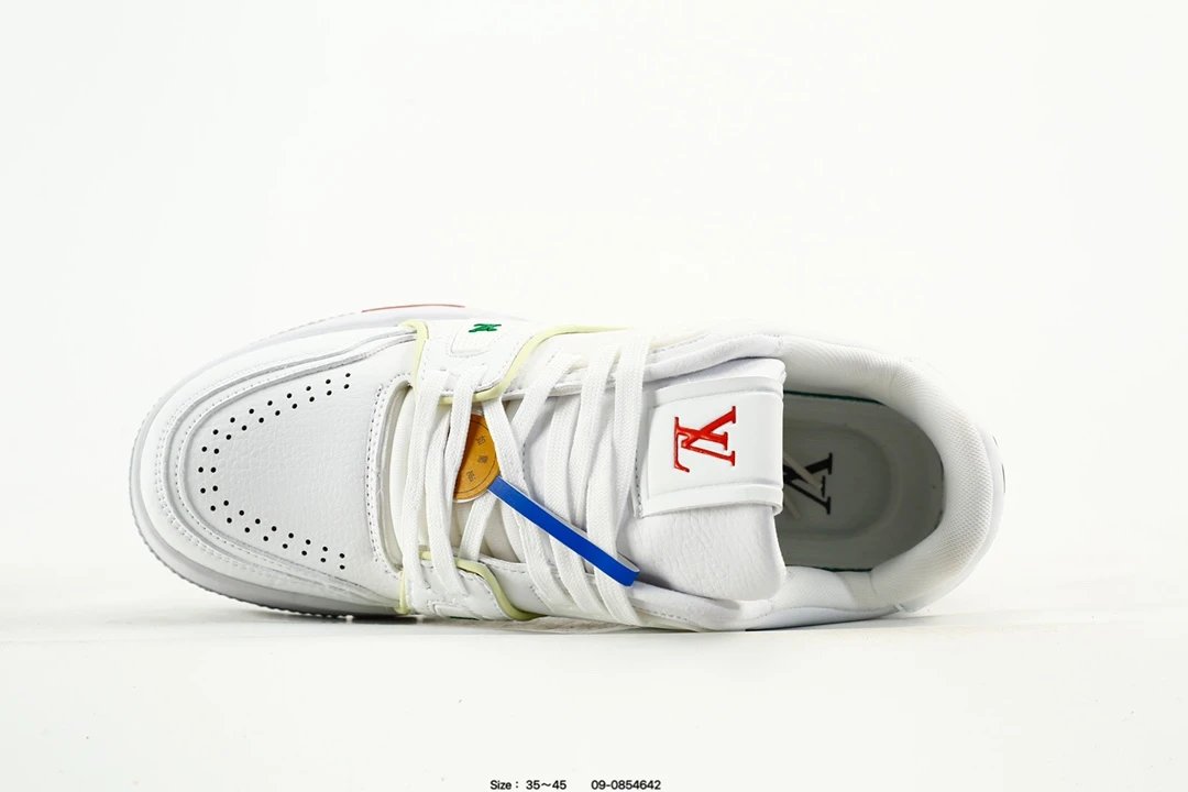 Luxury Leather Trainer Low Top Sneakers White - Gallery Image 4 - Detailed View