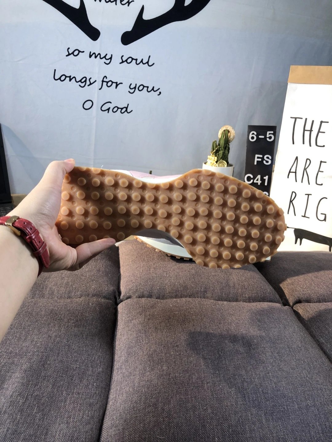 Retro Suede Sneakers Nylon Running Shoes Mauve - Gallery Image 9 - Detailed View