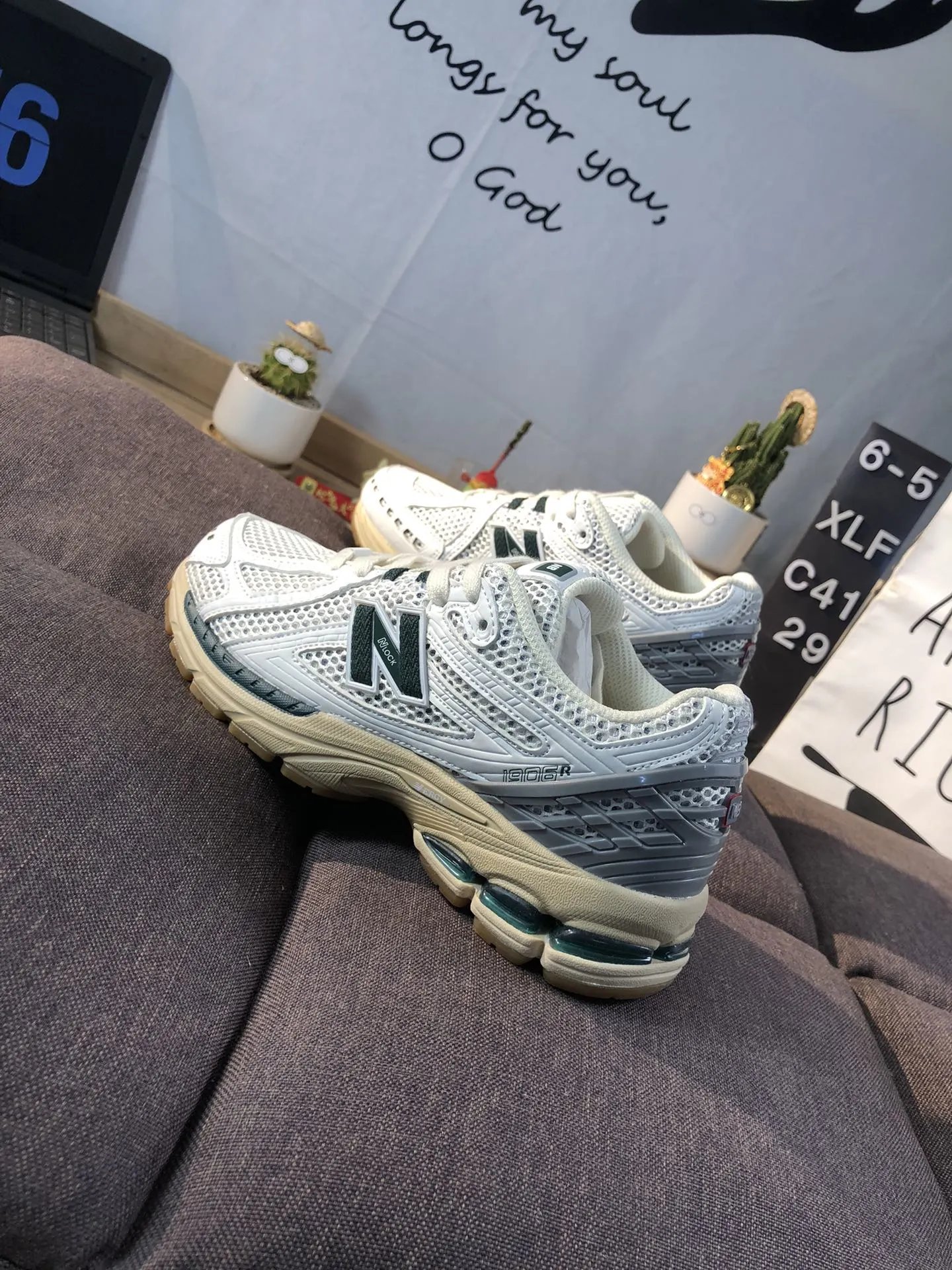 Retro 1906R Running Shoes,Athletic Footwear-Oyster White - Gallery Image 5 - Detailed View