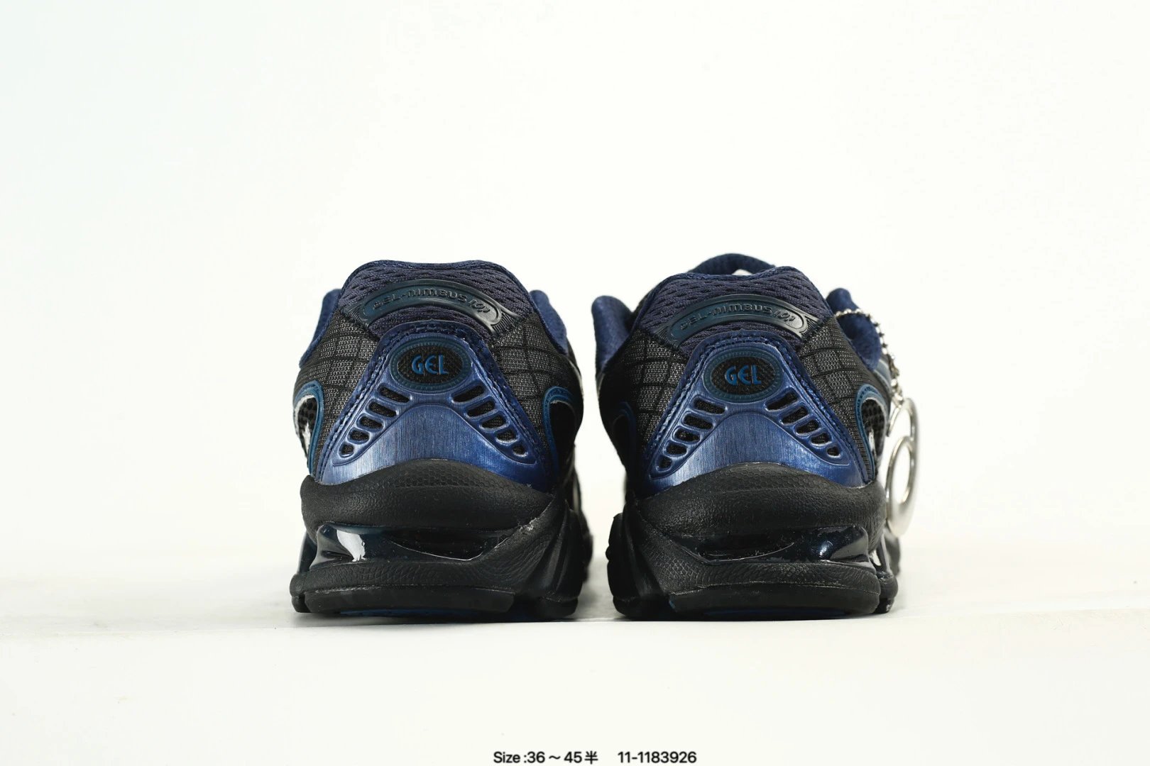 Retro Breathable Mesh Running Shoes Gel-Nimbus Navy Black - Gallery Image 7 - Detailed View