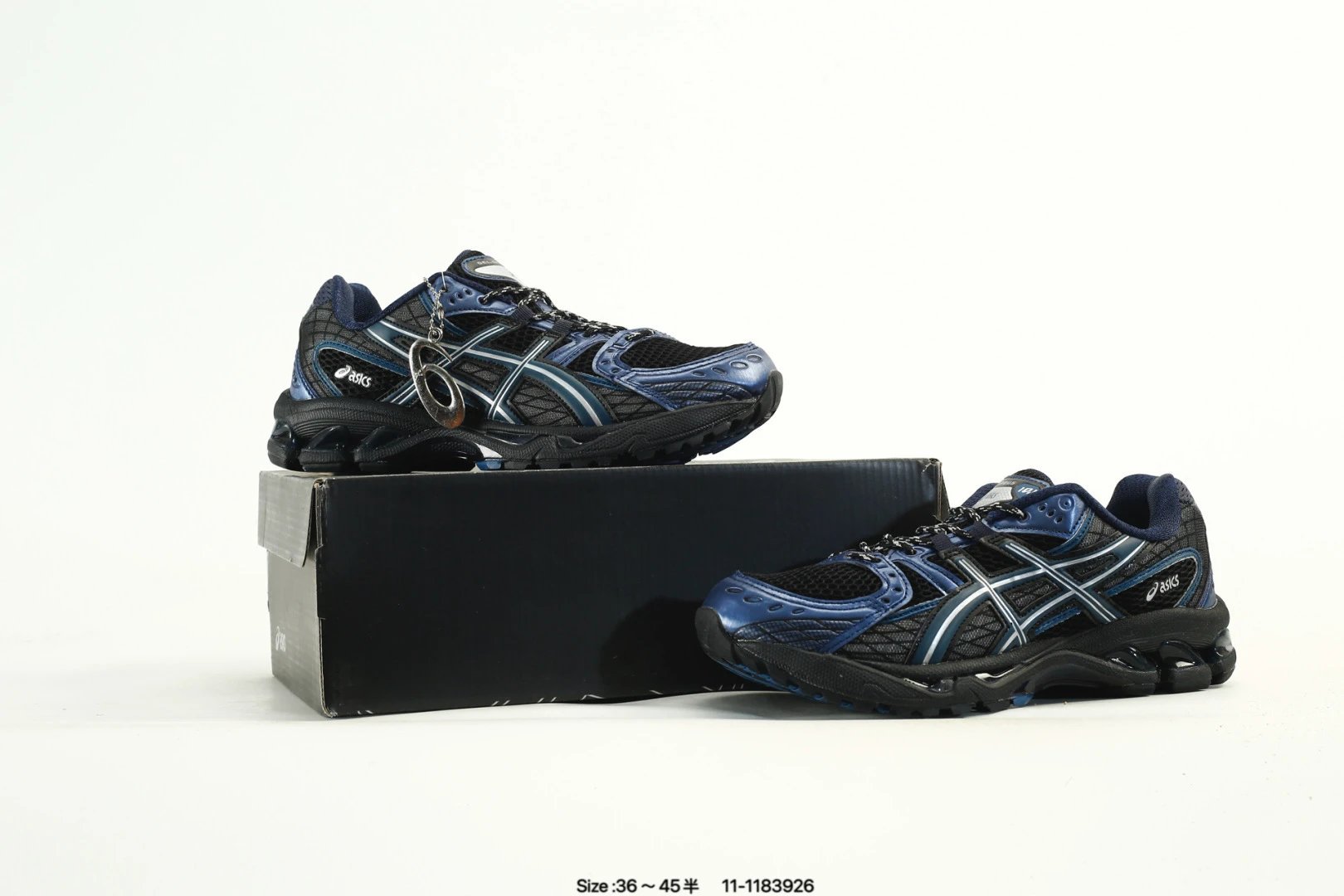 Retro Breathable Mesh Running Shoes Gel-Nimbus Navy Black - Gallery Image 9 - Detailed View