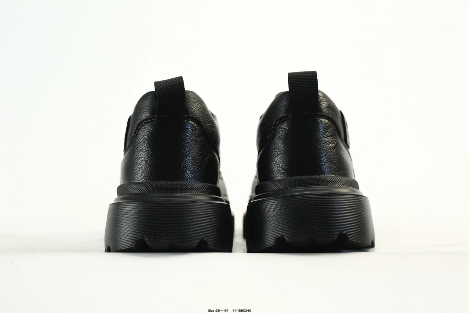 Leather Platform Casual Shoes Streetwear Onyx - Gallery Image 7 - Detailed View