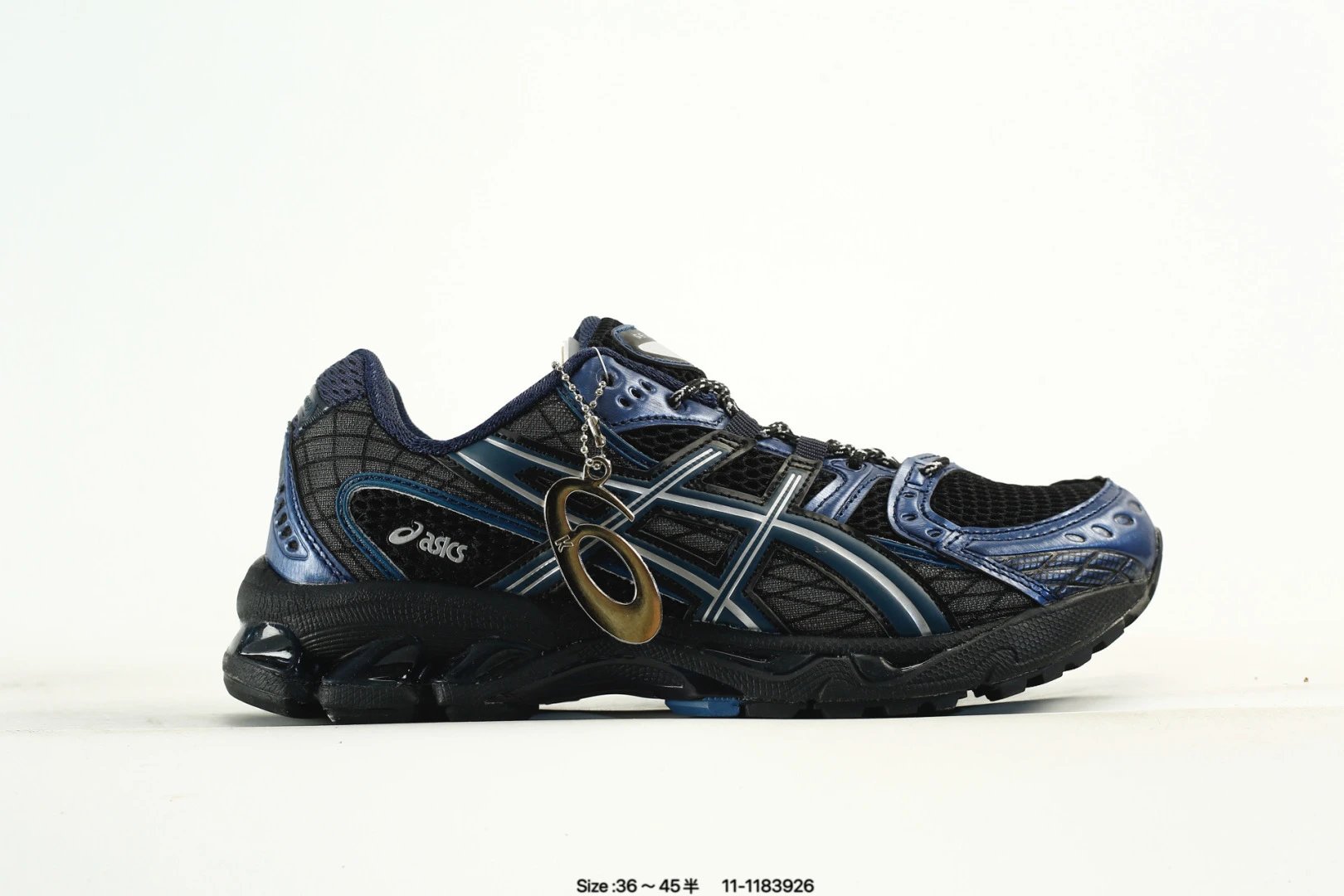 Retro Breathable Mesh Running Shoes Gel-Nimbus Navy Black - Gallery Image 1 - Detailed View