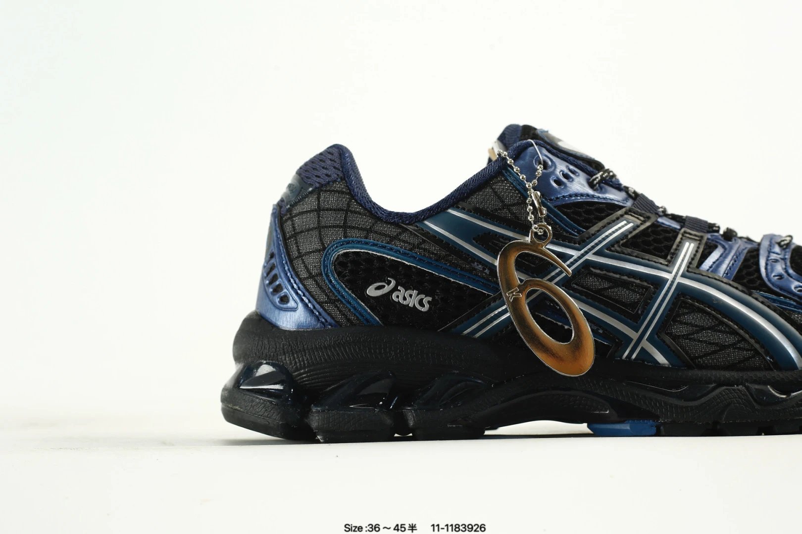 Retro Breathable Mesh Running Shoes Gel-Nimbus Navy Black - Gallery Image 2 - Detailed View