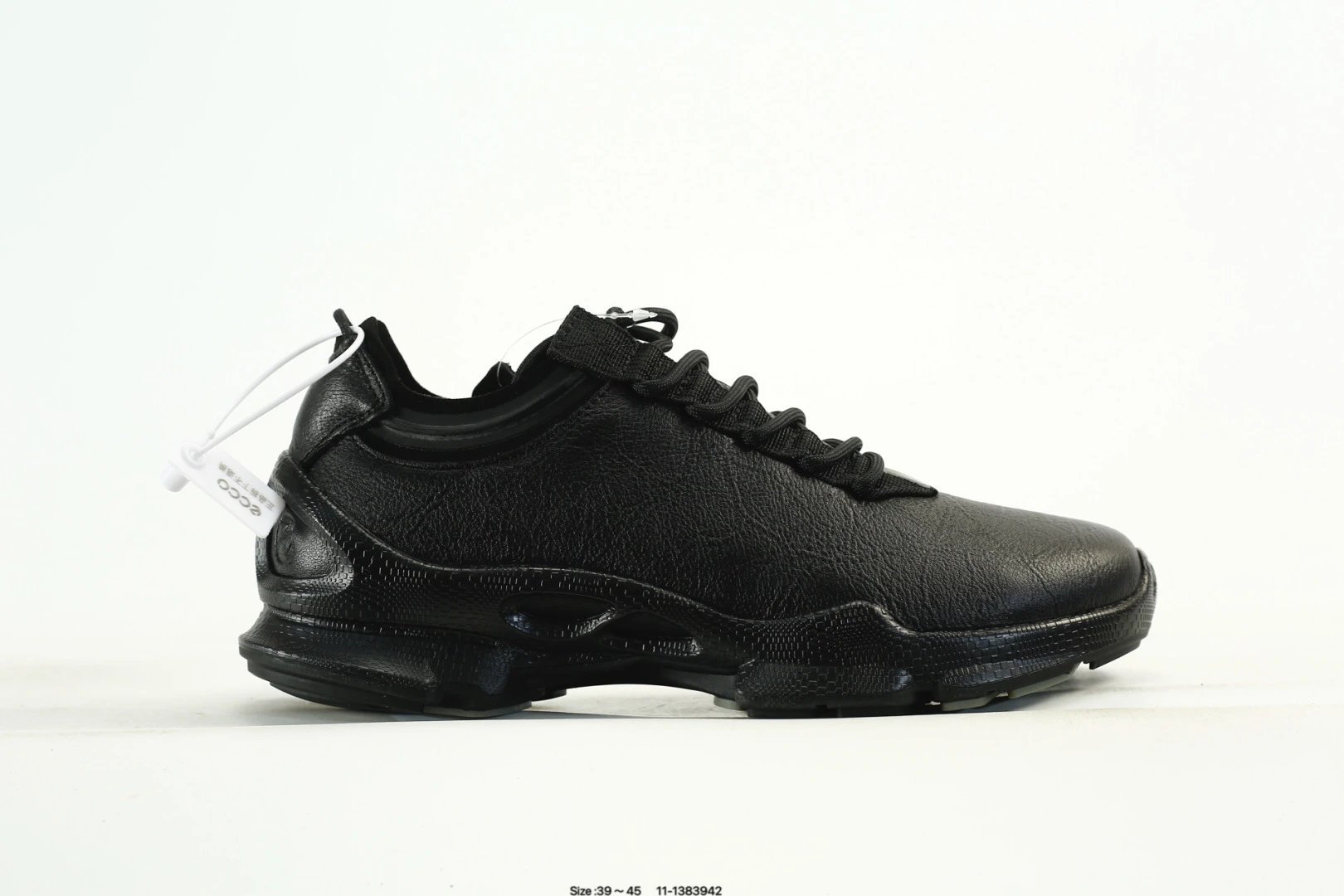 ECCO Leather Casual Sneakers Black - Ecco - Cnfans - $57.42
