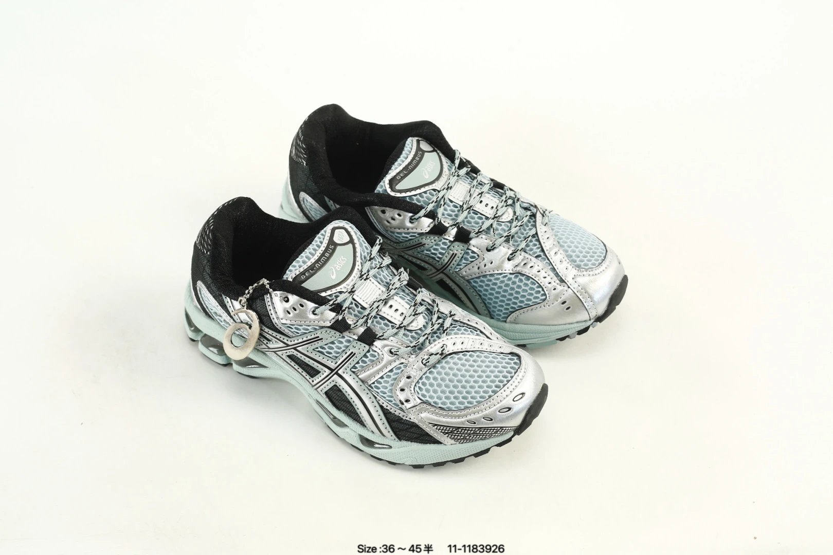 Retro Mesh Cushion Running Sneakers Sage Silver - Gallery Image 8 - Detailed View