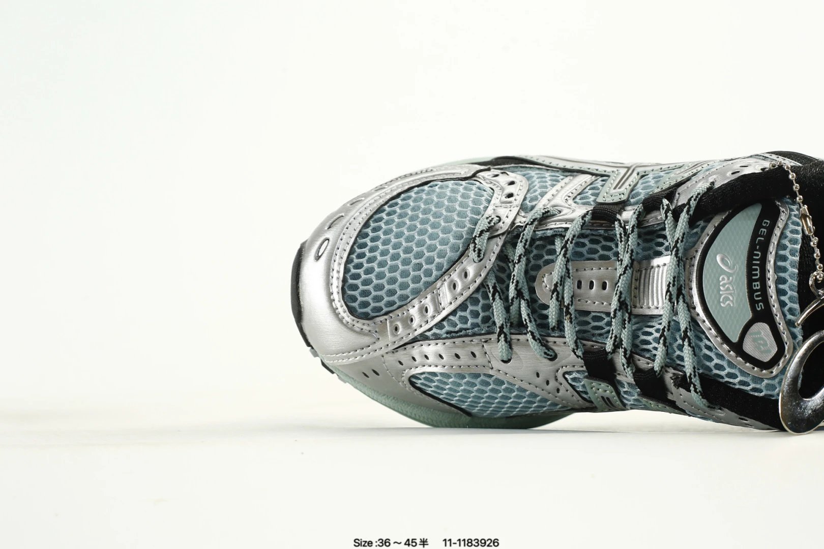 Retro Mesh Cushion Running Sneakers Sage Silver - Gallery Image 5 - Detailed View