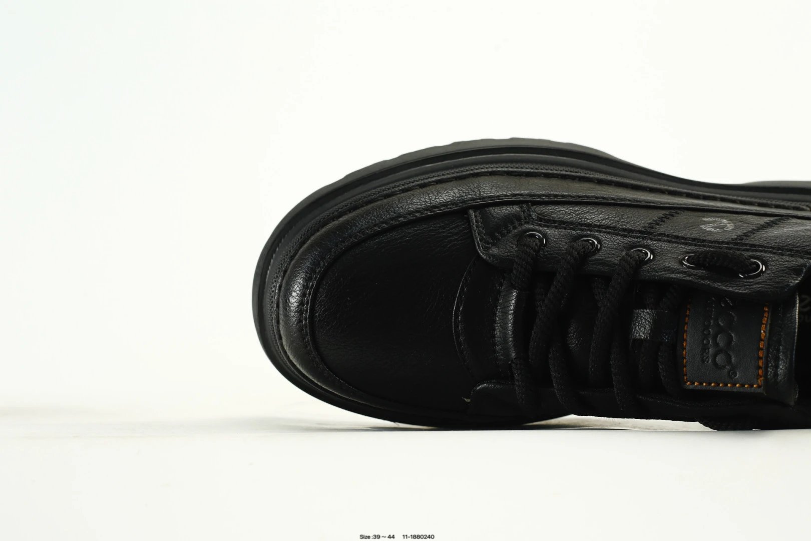 Leather Platform Casual Shoes Streetwear Onyx - Gallery Image 5 - Detailed View