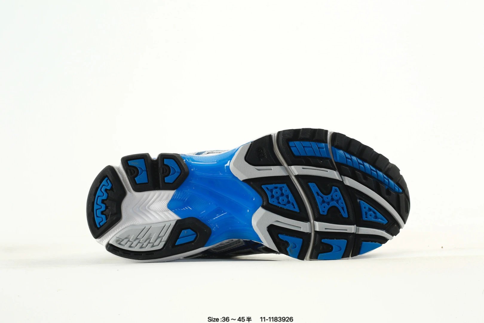 Retro Mesh Running Sneakers with Cushioned Sole Silver Blue - Gallery Image 6 - Detailed View