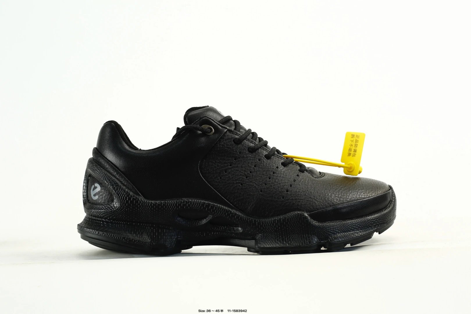 ECCO Breathable Leather Shoes Black - Gallery Image 1 - Detailed View